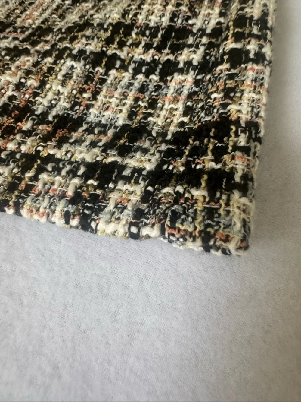 LOFT Black, White & Brown Tweed Mini Skirt